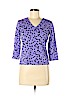 INC International Concepts 100% Polyester Purple 3/4 Sleeve Blouse Size M - photo 1