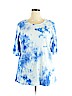 Suzanne Betro 100% Cotton Blue 3/4 Sleeve Top Size 2X - photo 1