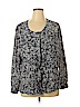 NY Collection 100% Polyester Black Long Sleeve Blouse Size XL - photo 1