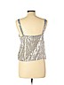 Zara 100% Polyester Silver Sleeveless Blouse Size L - photo 2