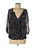 Diane von Furstenberg 100% Silk Black 3/4 Sleeve Silk Top Size 6 - photo 1