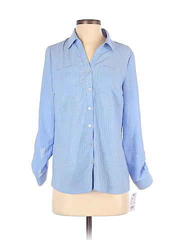 NY Collection Long Sleeve Button-Down Shirt (view 1)