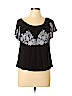 Assorted Brands Black Short Sleeve Top Size L (petite) - photo 1