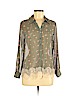 Style&Co 100% Polyester Green Long Sleeve Button-Down Shirt Size M (petite) - photo 1