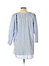 Zara 100% Cotton Blue 3/4 Sleeve Blouse Size L - photo 2