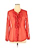 a.n.a. A New Approach 100% Polyester Red Long Sleeve Blouse Size XL - photo 1