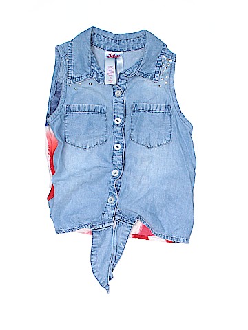 Justice Sleeveless Button-Down Shirt (view 1)