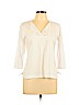 Ralph by Ralph Lauren 100% Cotton White 3/4 Sleeve Top Size L (petite) - photo 1