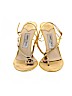 Jimmy Choo 100% Leather Gold Heels Size EU 38 - photo 2