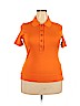 Tory Burch 100% Cotton Orange Short Sleeve Polo Size XL - photo 1