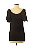 Vermani Black Short Sleeve Silk Top Size M - photo 2