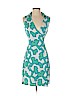 Diane von Furstenberg 100% Silk Blue Casual Dress Size 4 - photo 1