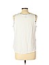Ann Taylor 100% Polyester White Sleeveless Blouse Size L (petite) - photo 2