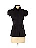 Diane von Furstenberg Black Short Sleeve Button-Down Shirt Size 2 - photo 1