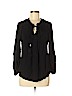Diane von Furstenberg 100% Rayon Black Long Sleeve Blouse Size 8 - photo 1