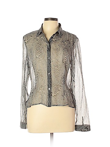 Calvin Klein Long Sleeve Silk Top (view 1)