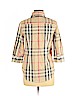Burberry 100% Cotton Tan 3/4 Sleeve Button-Down Shirt Size M - photo 2