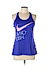 Nike 100% Polyester Blue Active Tank Size L - photo 1