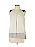 Ann Taylor LOFT 100% Polyester Ivory Sleeveless Blouse Size L (petite) - photo 1