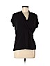 Charter Club Black Short Sleeve Top Size M (petite) - photo 1