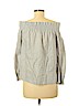 Ann Taylor LOFT 100% Cotton Gray 3/4 Sleeve Blouse Size M (petite) - photo 2