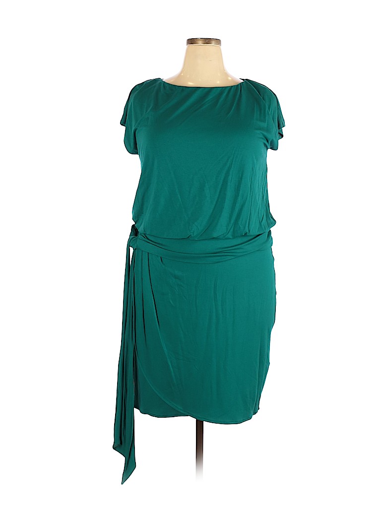 Suzi Chin for Maggy Boutique Teal Casual Dress Size 16 - photo 1