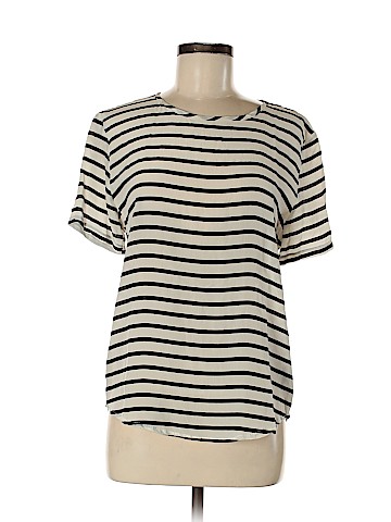 Olivaceous Short Sleeve Silk Top (view 1)