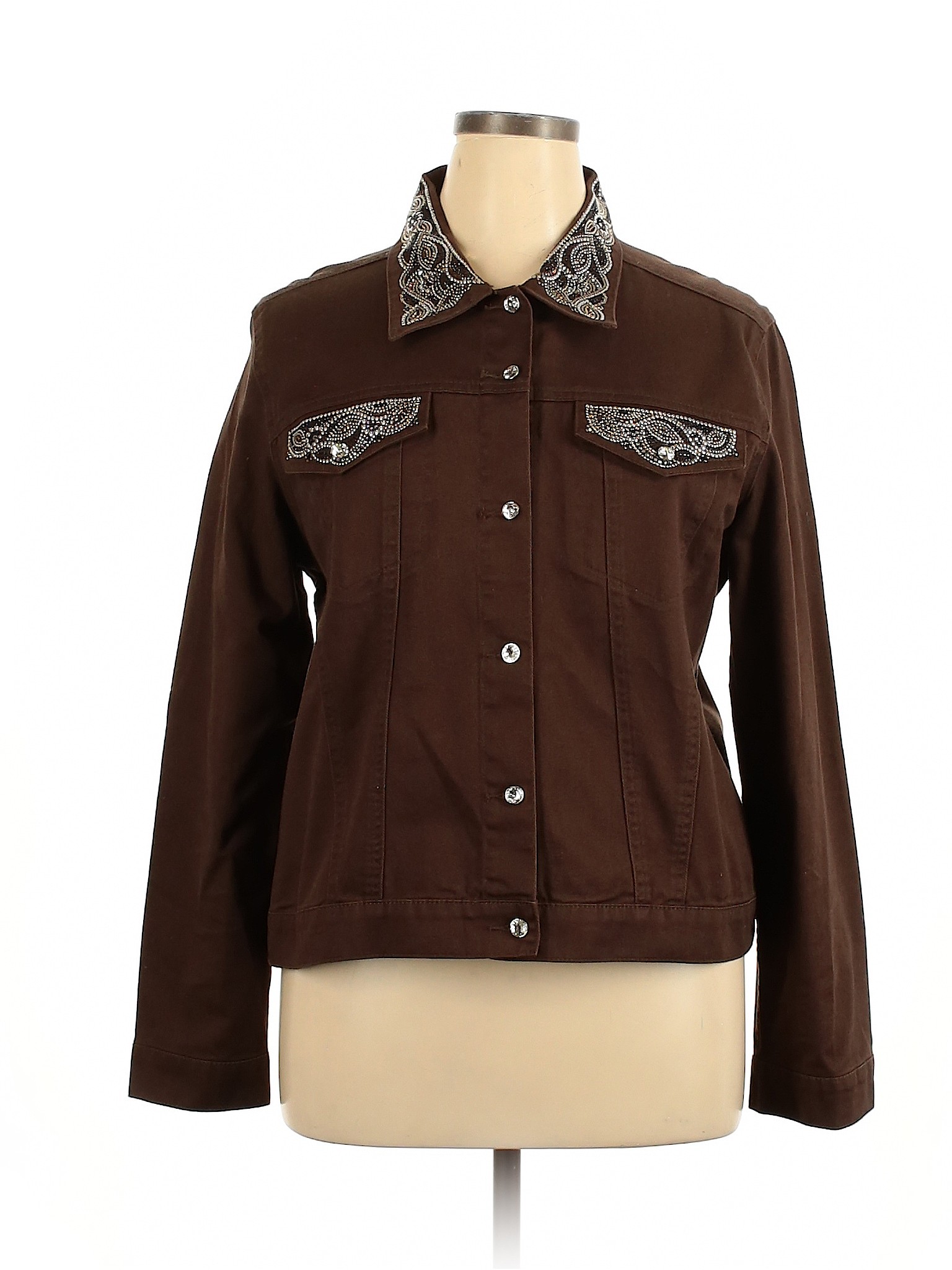 CHRISTINE ALEXANDER 100% Cotton Solid Brown Jacket Size XL - 77% off ...