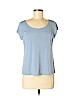 Eileen Fisher 100% Silk Blue Short Sleeve Silk Top Size M (petite) - photo 1