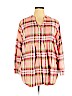 Woman Within 100% Cotton Pink Long Sleeve Button-Down Shirt Size 22 (1X) - photo 1