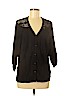 Ella Moss 100% Rayon Black 3/4 Sleeve Blouse Size M - photo 1