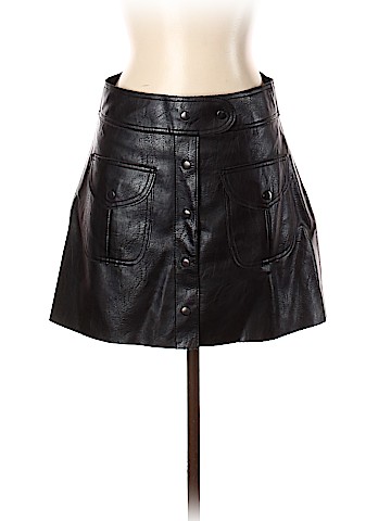 Zara Faux Leather Skirt (view 1)