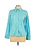 Equipment Blue Long Sleeve Button-Down Shirt Size L - photo 1