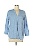 L.L.Bean 100% Linen Blue 3/4 Sleeve Blouse Size M (petite) - photo 1