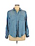 Velvet Heart 100% Tencel Blue Long Sleeve Button-Down Shirt Size XL - photo 1