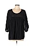 World Market 100% Cotton Black 3/4 Sleeve Blouse Size Lg - XL - photo 1