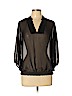 A.n.a 100% Polyester Black 3/4 Sleeve Blouse Size L (petite) - photo 1