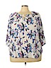 Assorted Brands 100% Rayon Blue 3/4 Sleeve Blouse Size 3X - photo 1