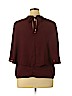Worthington 100% Polyester Burgundy 3/4 Sleeve Blouse Size XL - photo 2
