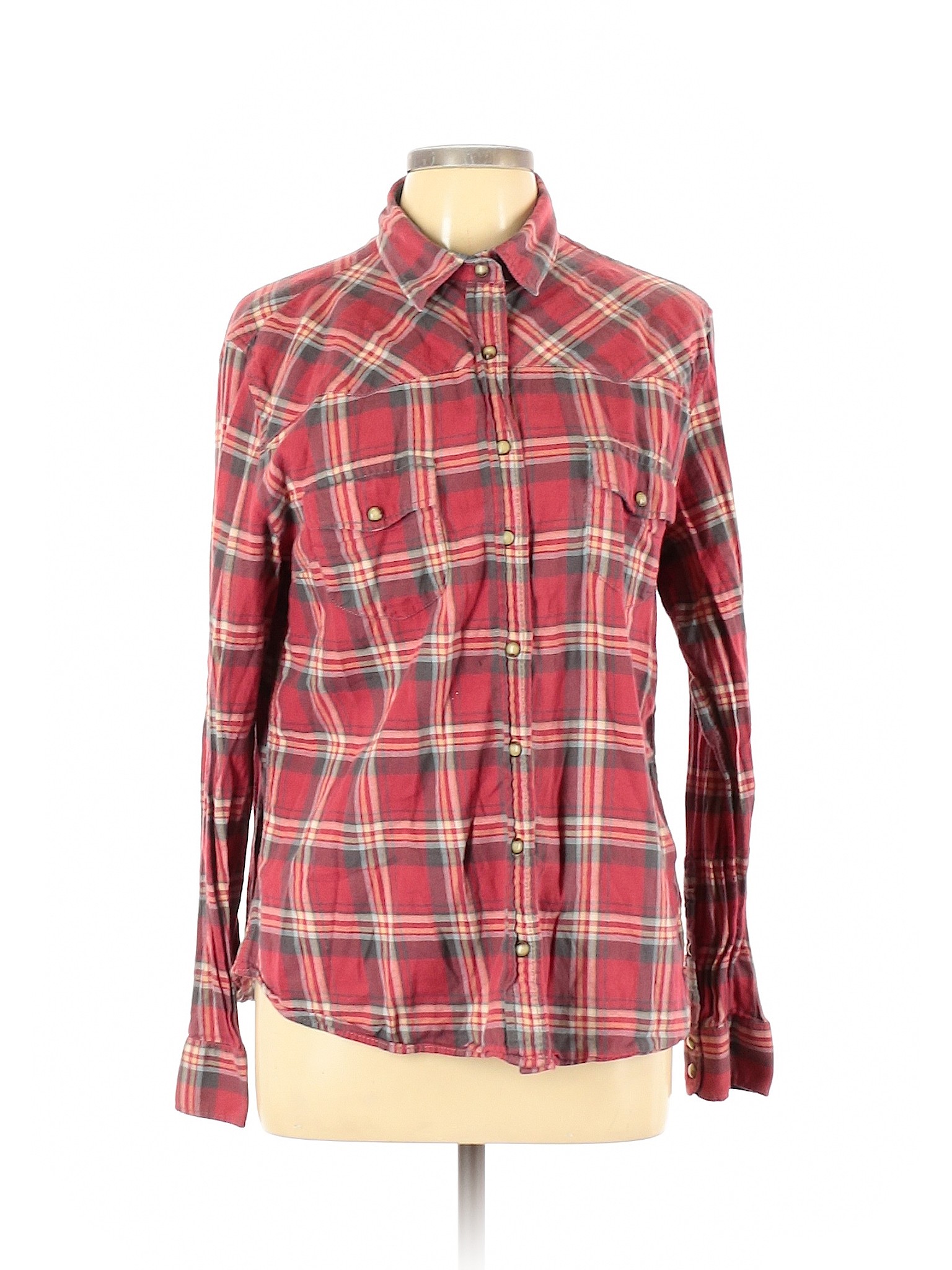 Jachs Girlfriend Women Red Long Sleeve Button-Down Shirt L | eBay