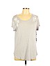 Simply Vera Vera Wang 100% Rayon Gray Short Sleeve Top Size L (petite) - photo 1