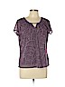 Croft & Barrow 100% Polyester Purple Short Sleeve Blouse Size L (petite) - photo 1