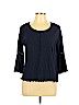 Style&Co 100% Cotton Blue 3/4 Sleeve Top Size L (petite) - photo 1