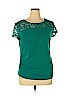 New York & Company Green Short Sleeve Blouse Size XL - photo 1