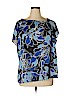 Liz Claiborne 100% Polyester Blue Short Sleeve Blouse Size 1X - photo 1