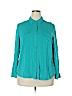 a.n.a. A New Approach 100% Rayon Blue Long Sleeve Blouse Size 1X - photo 1
