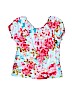 Assorted Brands 100% Cotton Floral Blue Short Sleeve Blouse Size 140 cm / US 10 - photo 2