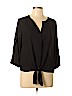 Peter Nygard 100% Polyester Black 3/4 Sleeve Blouse Size 10 (petite) - photo 1
