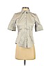 Banana Republic Gray Short Sleeve Button-Down Shirt Size 00 (petite) - photo 1
