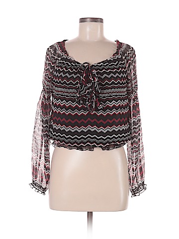 INC International Concepts Long Sleeve Silk Top (view 1)